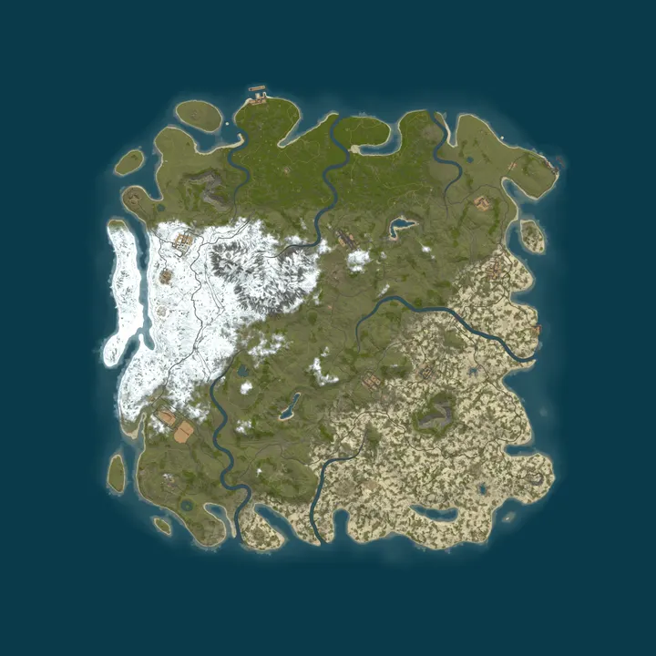 Map of Sharky's PVE Server - 5X | Raidable NPC Bases | Bi-Weekly Wipes
